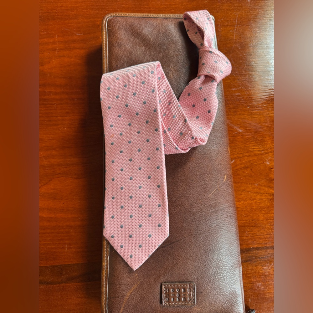 Pink Polka Dot Isaia Tie